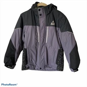 Gerry Winter Coat Black/Grey/Lime Green Size 8